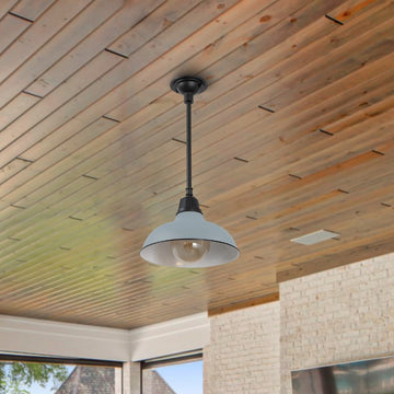 Jasper 12.25" Farmhouse Industrial Indoor/Outdoor Iron LED Pendant